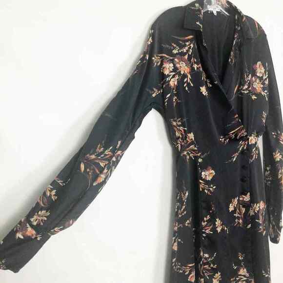 Equipment Long Sleeve V-Neck Women's Floral Faux Wrap Dress Size XS - Picture 3 of 14